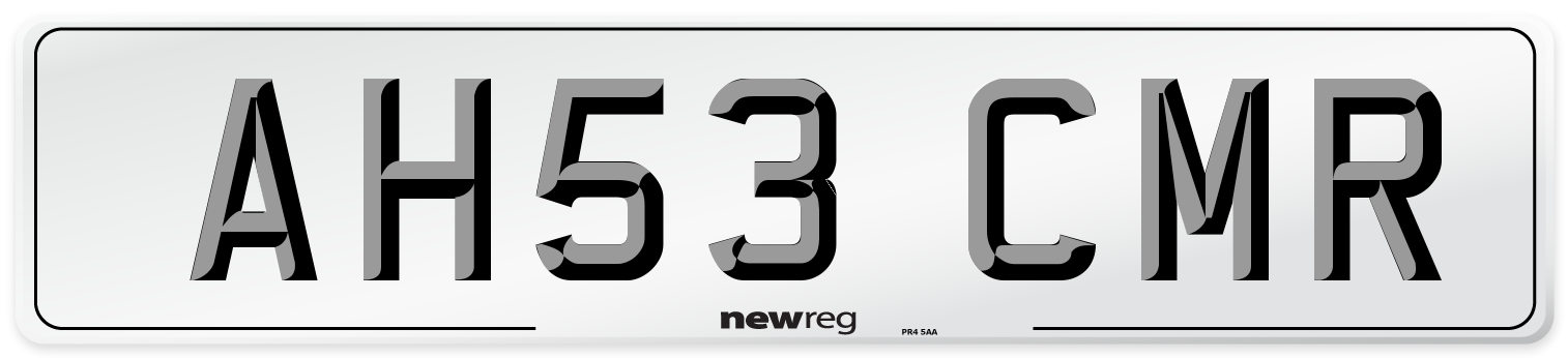 AH53 CMR Number Plate from New Reg